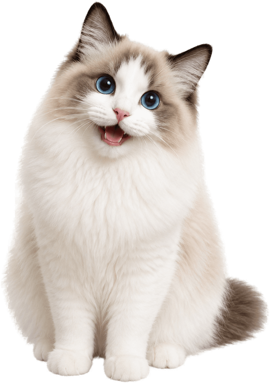 Happy ragdoll cat